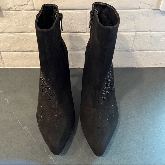 Circus Sam Edelman sz 8.5 Octavia black fabric bead embellished pointy booties - Picture 7 of 15